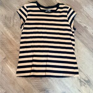 Universal Thread Striped Black and Tan Tee